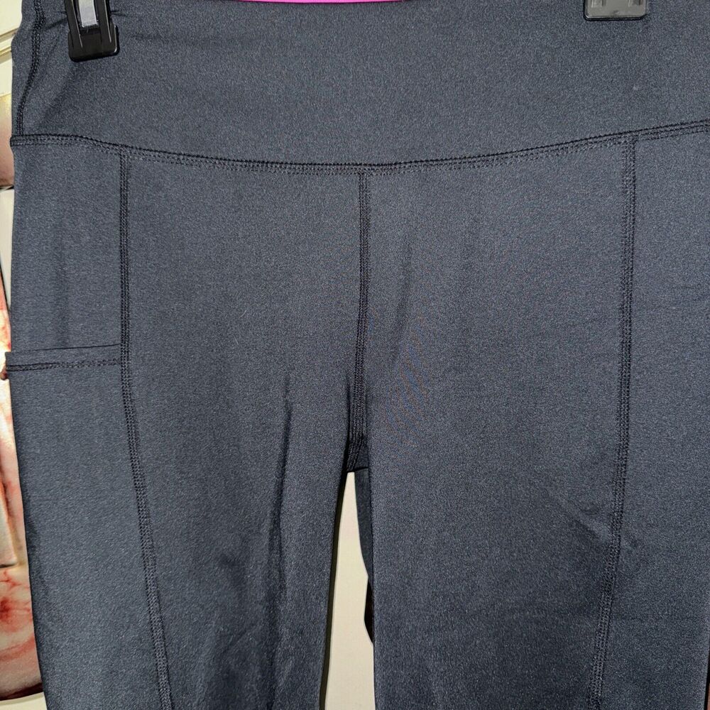 Lilly Pulitzer LARGE Solid Black ONYX WEEKENDER MIDI 24" LEGGINGS Mid Rise NWT